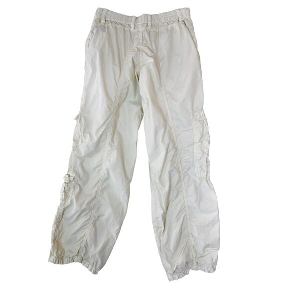 BDG Y2K Cargo Pants Khaki Cream Low-Rise Elastic Waist Wide Leg S - Picture 2 of 9